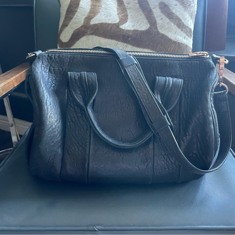 Selling a Rocco Alexander Wang bag with rose gold hardware.